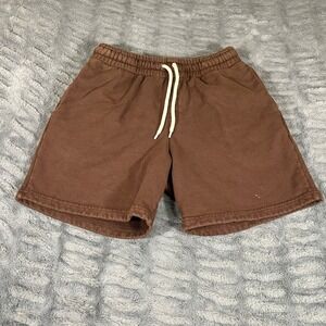 Thirty Years Brown Cotton Sweat Shorts Made in USA Relaxed Fit Mens Small